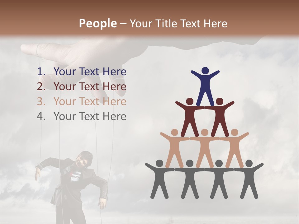 Controlled Caucasian Marionette PowerPoint Template