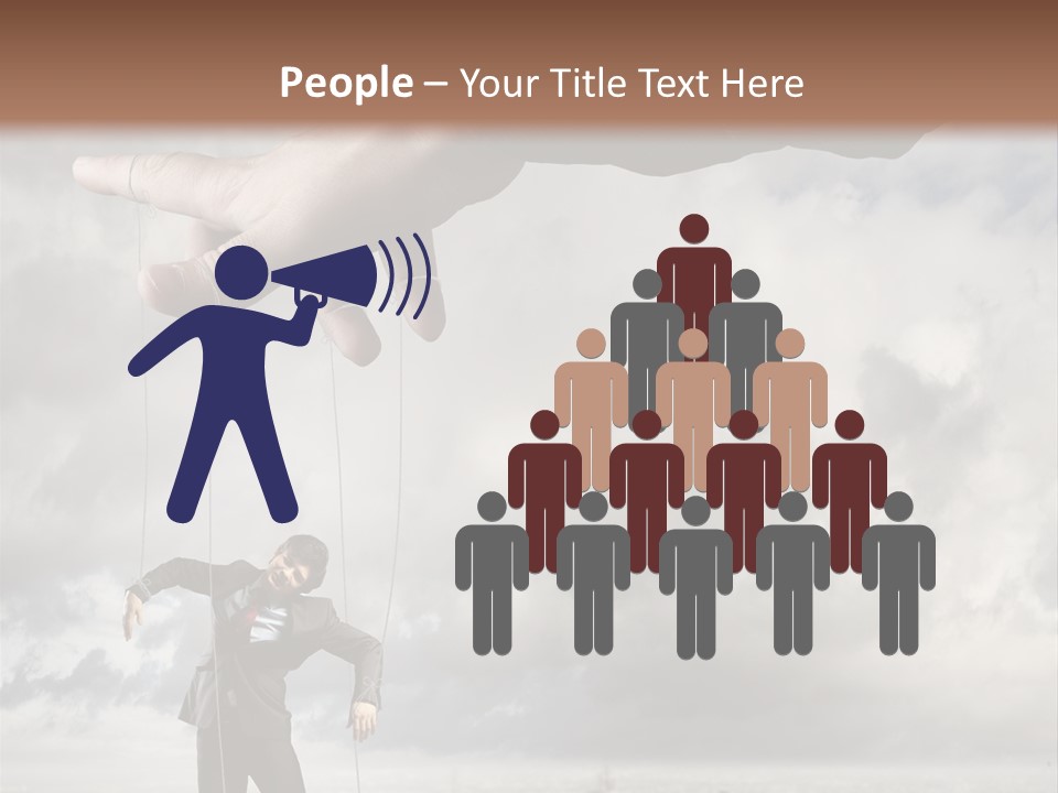 Controlled Caucasian Marionette PowerPoint Template