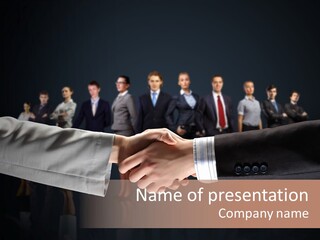 Together Businessman Deal PowerPoint Template