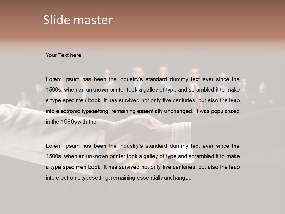 Together Businessman Deal PowerPoint Template