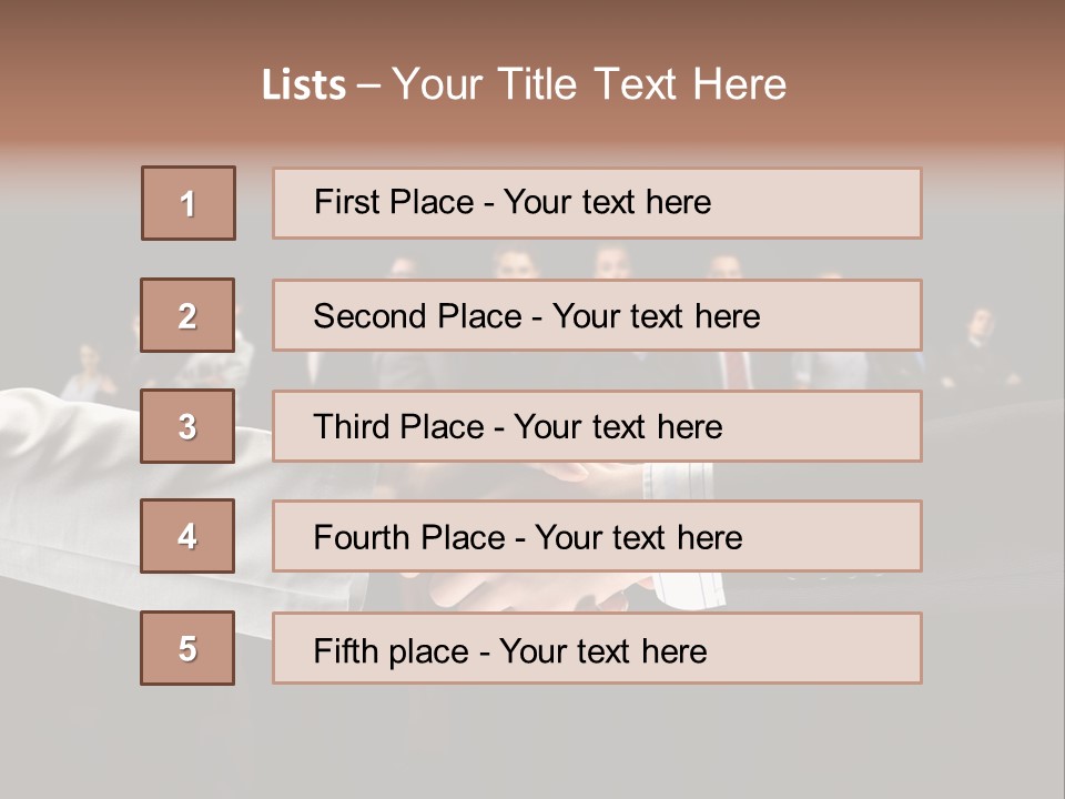 Together Businessman Deal PowerPoint Template