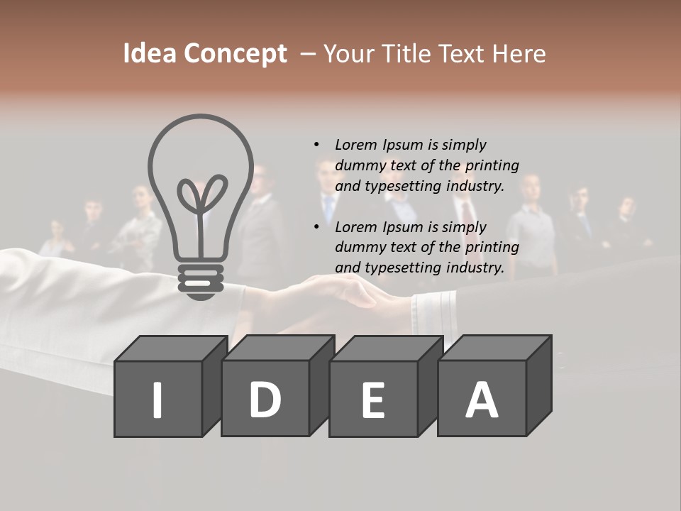 Together Businessman Deal PowerPoint Template