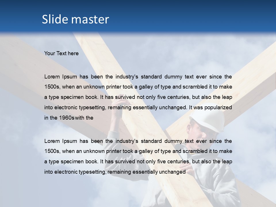 Male Workman Wooden PowerPoint Template