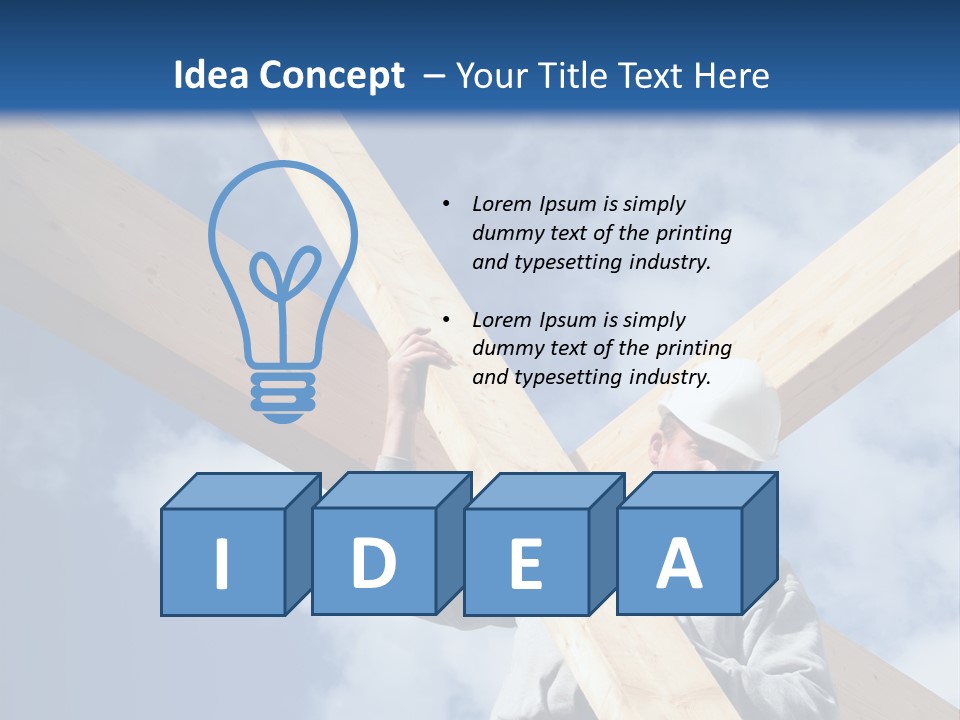 Male Workman Wooden PowerPoint Template