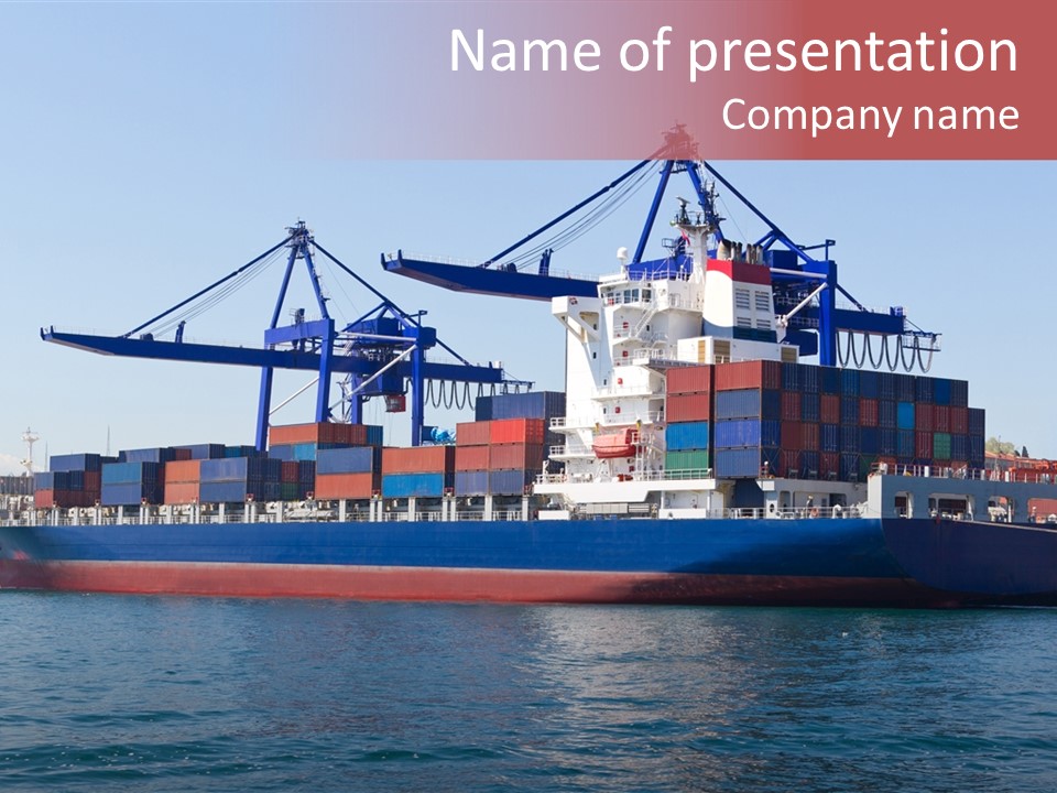 Deliver Unloading Blue PowerPoint Template