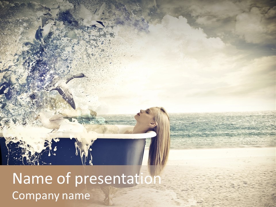 Bathroom Blonde Explosion PowerPoint Template