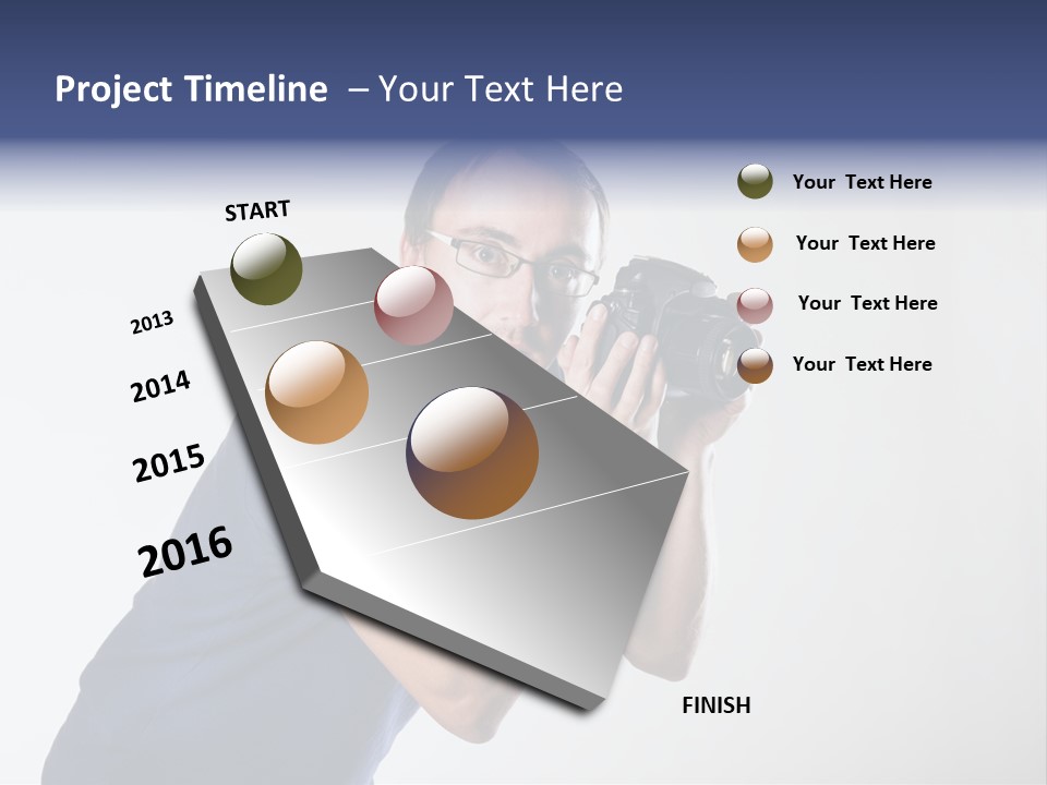Glasses Person Holding PowerPoint Template