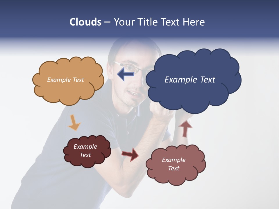 Glasses Person Holding PowerPoint Template