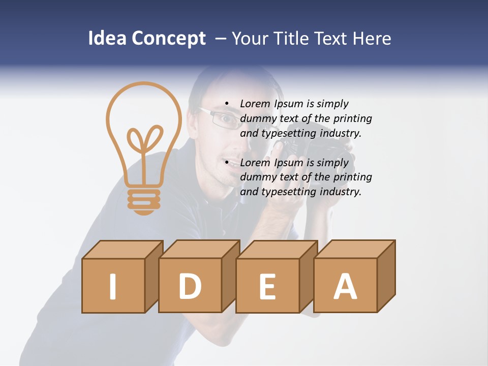 Glasses Person Holding PowerPoint Template