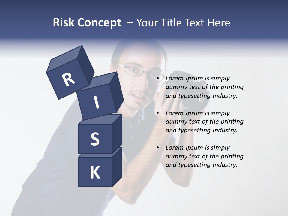 Glasses Person Holding PowerPoint Template