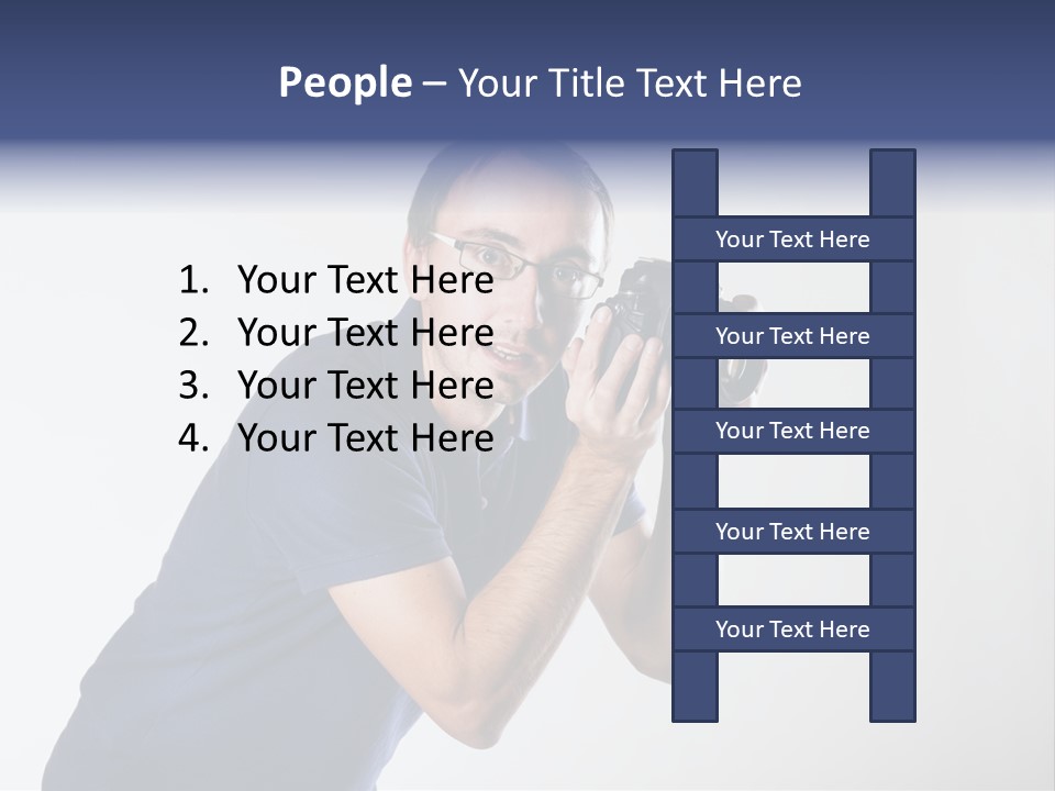 Glasses Person Holding PowerPoint Template