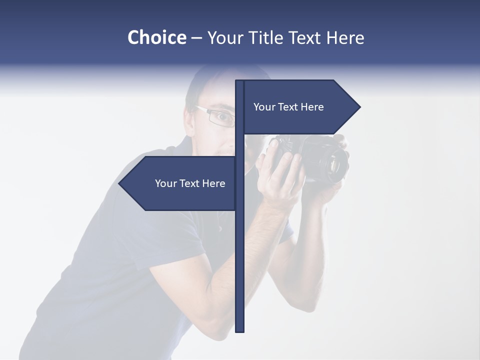 Glasses Person Holding PowerPoint Template