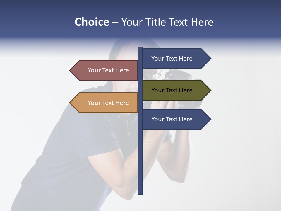 Glasses Person Holding PowerPoint Template