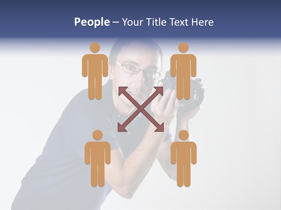 Glasses Person Holding PowerPoint Template