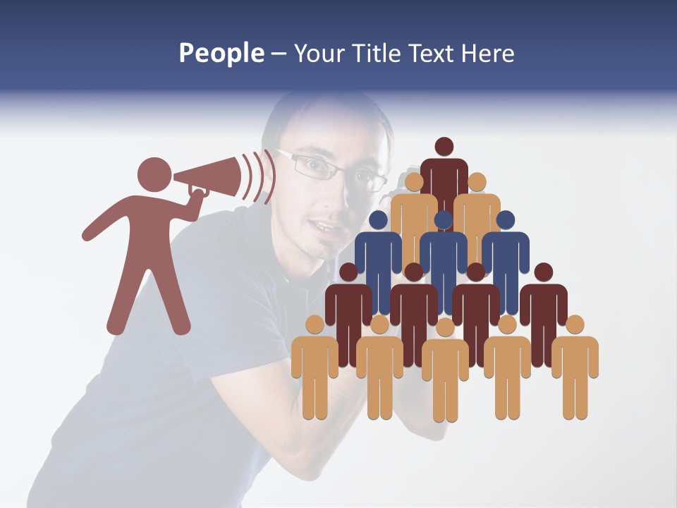 Glasses Person Holding PowerPoint Template