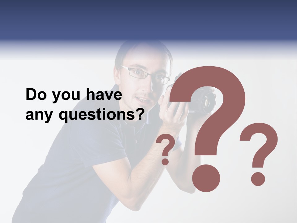 Glasses Person Holding PowerPoint Template