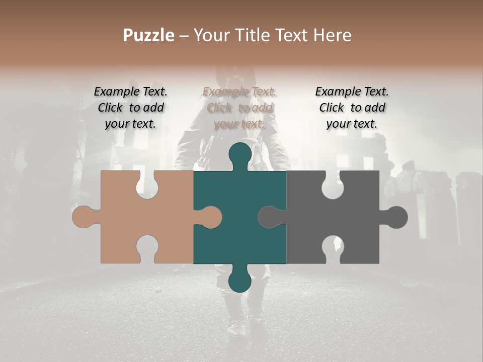 Water Bottle Buildings Earthquake PowerPoint Template