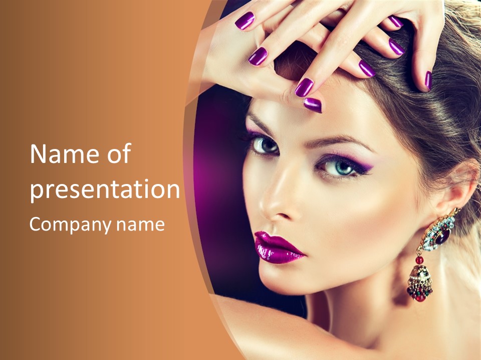 Violet Close Up Purple PowerPoint Template