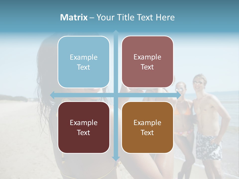 Group Beach Toothy Smile PowerPoint Template