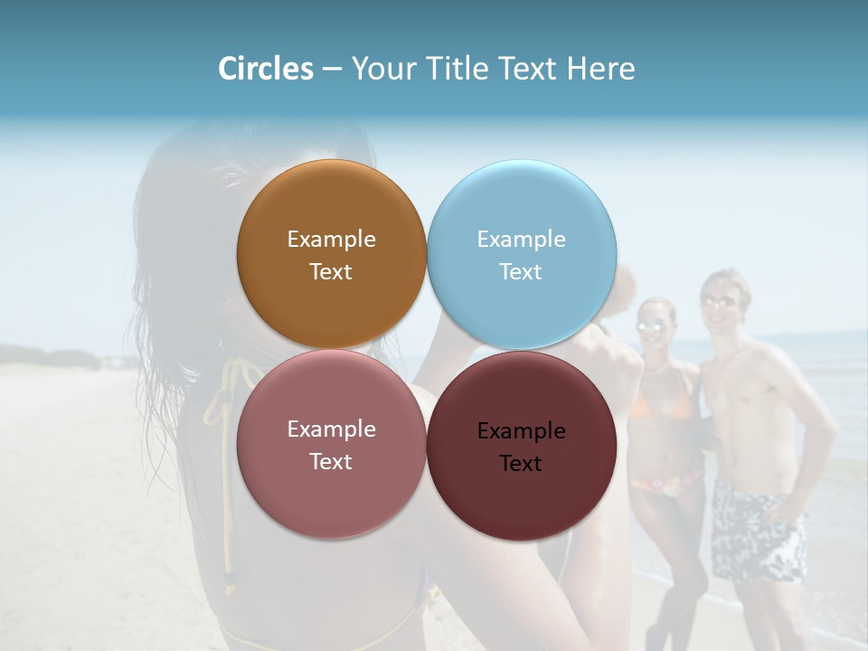 Group Beach Toothy Smile PowerPoint Template