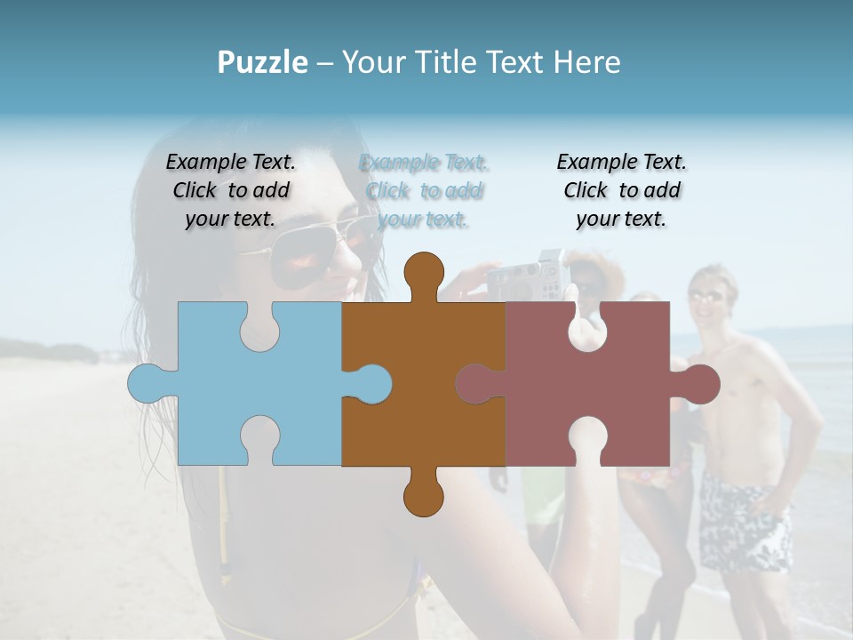 Group Beach Toothy Smile PowerPoint Template