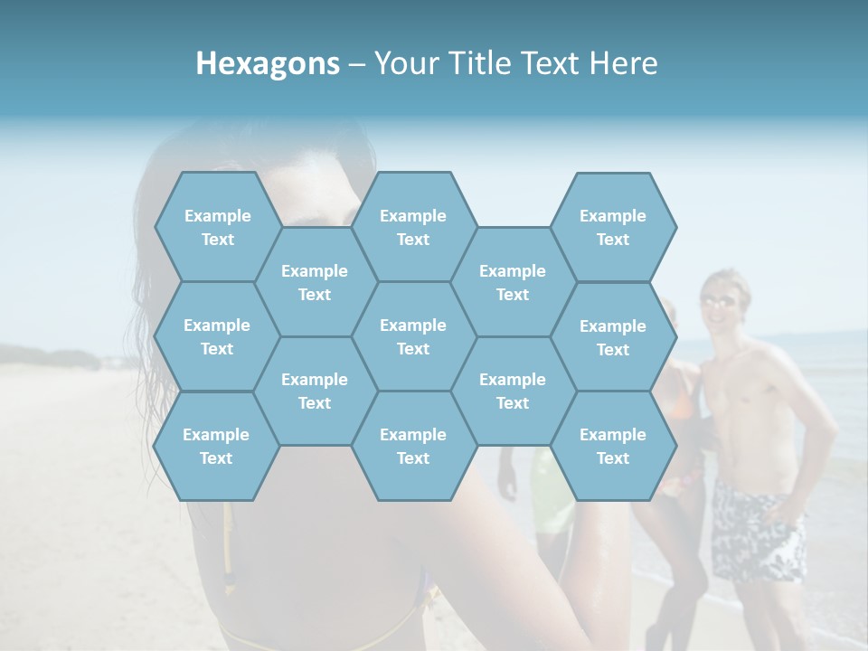 Group Beach Toothy Smile PowerPoint Template