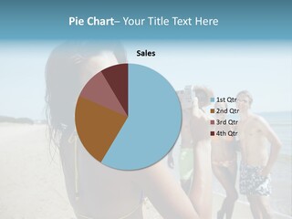 Group Beach Toothy Smile PowerPoint Template