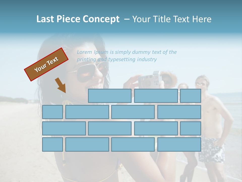 Group Beach Toothy Smile PowerPoint Template