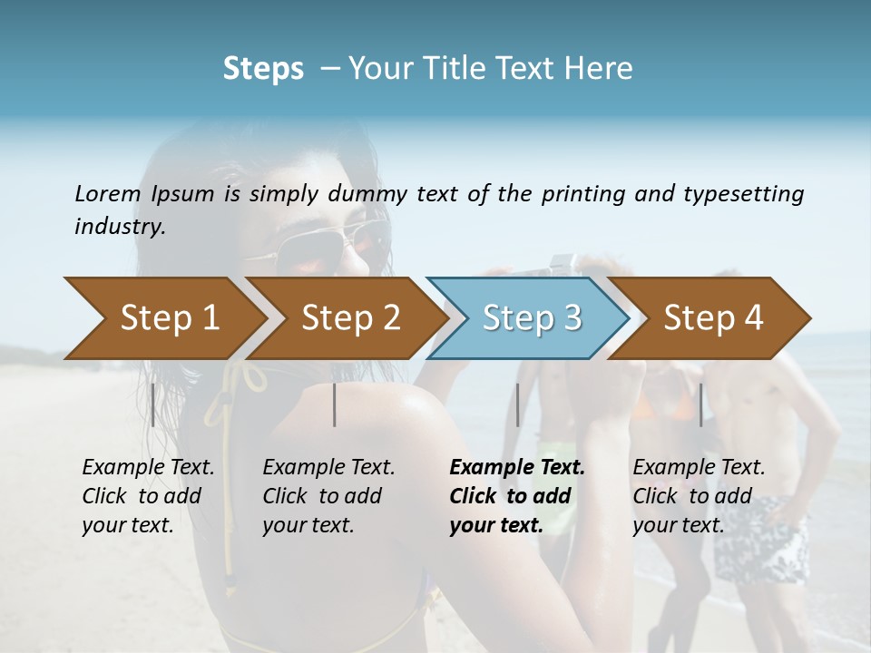 Group Beach Toothy Smile PowerPoint Template