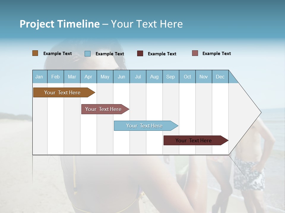 Group Beach Toothy Smile PowerPoint Template