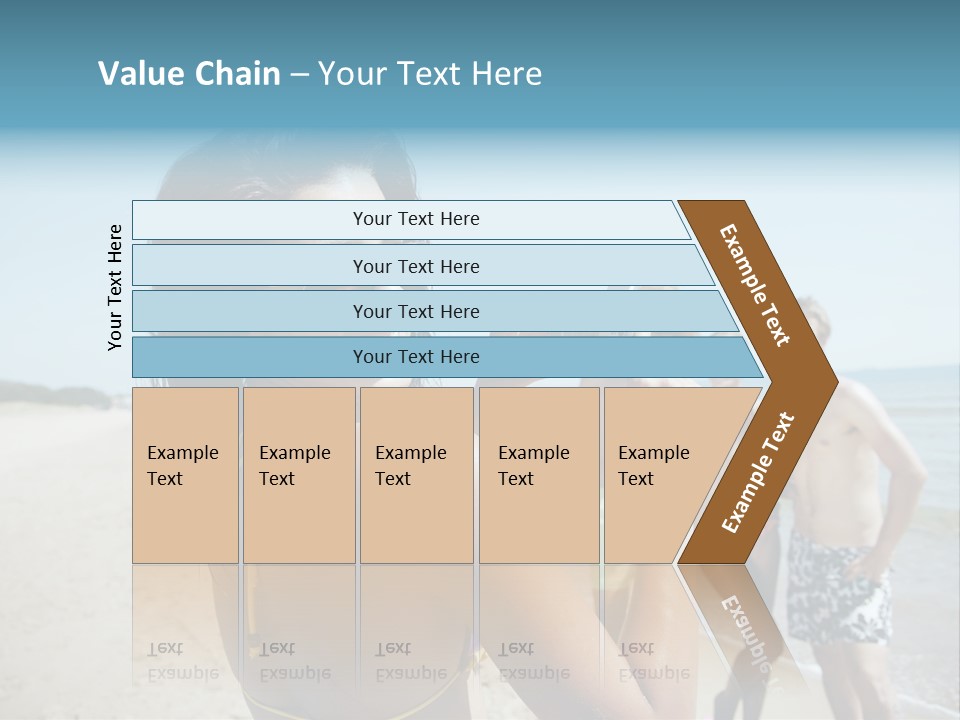 Group Beach Toothy Smile PowerPoint Template