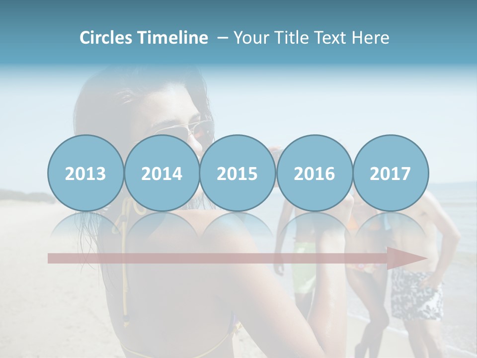 Group Beach Toothy Smile PowerPoint Template