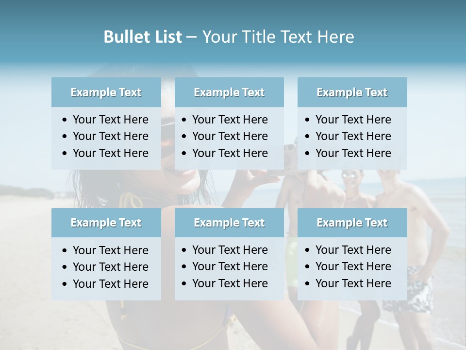 Group Beach Toothy Smile PowerPoint Template