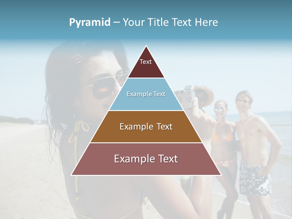 Group Beach Toothy Smile PowerPoint Template