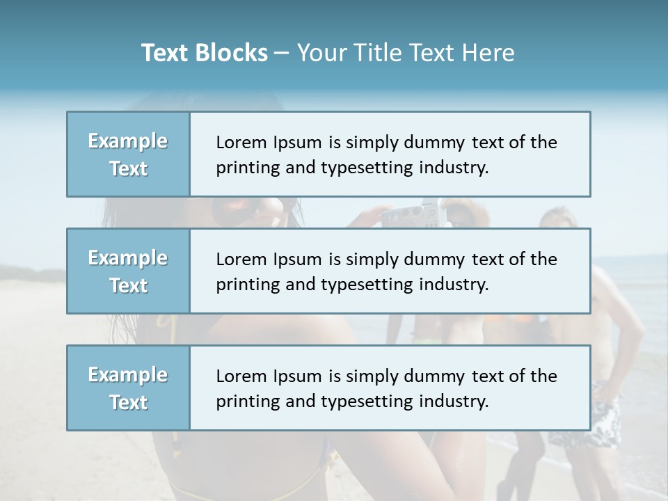 Group Beach Toothy Smile PowerPoint Template