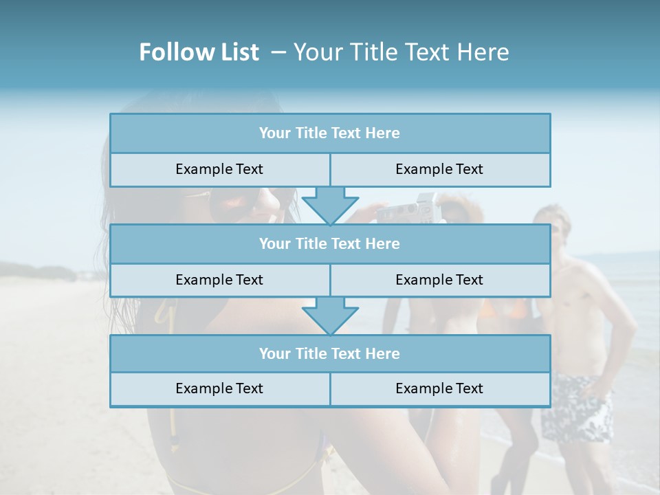 Group Beach Toothy Smile PowerPoint Template