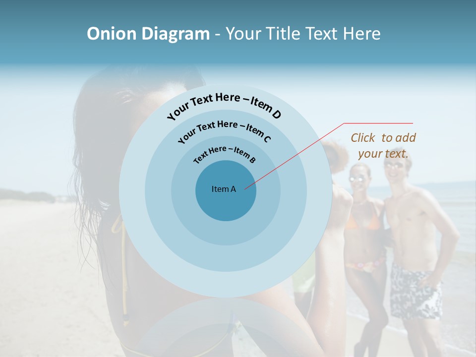 Group Beach Toothy Smile PowerPoint Template