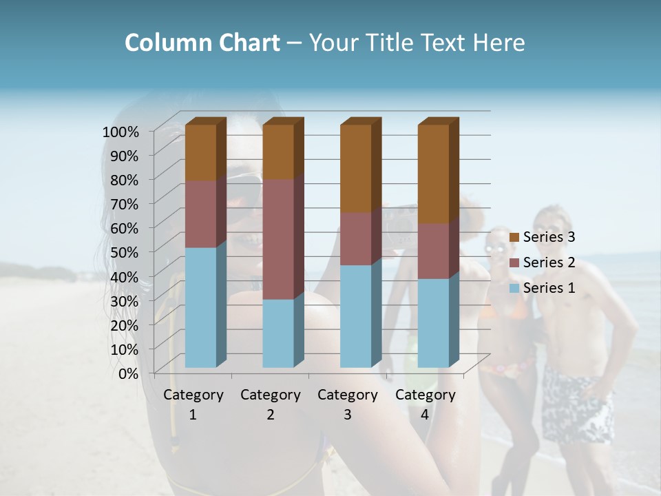 Group Beach Toothy Smile PowerPoint Template