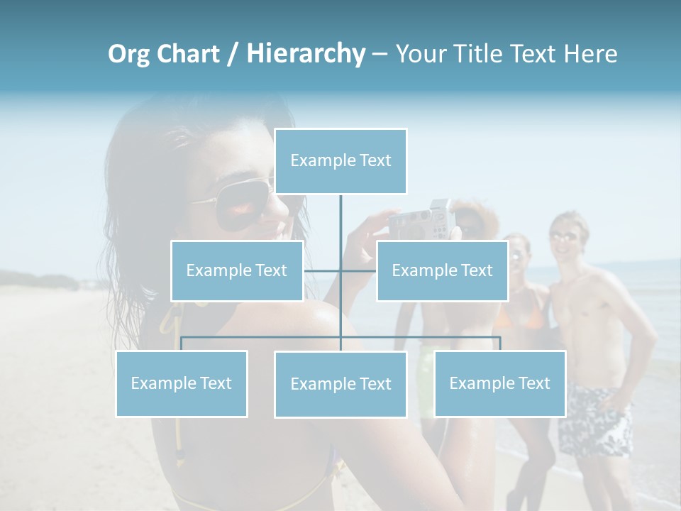 Group Beach Toothy Smile PowerPoint Template