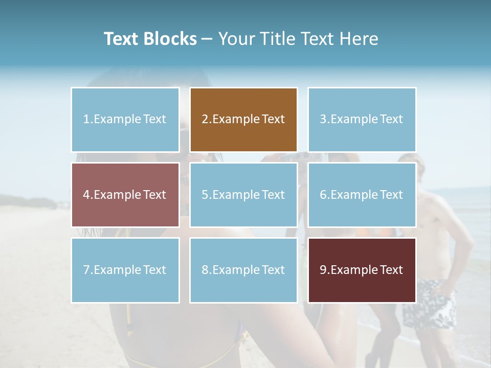 Group Beach Toothy Smile PowerPoint Template