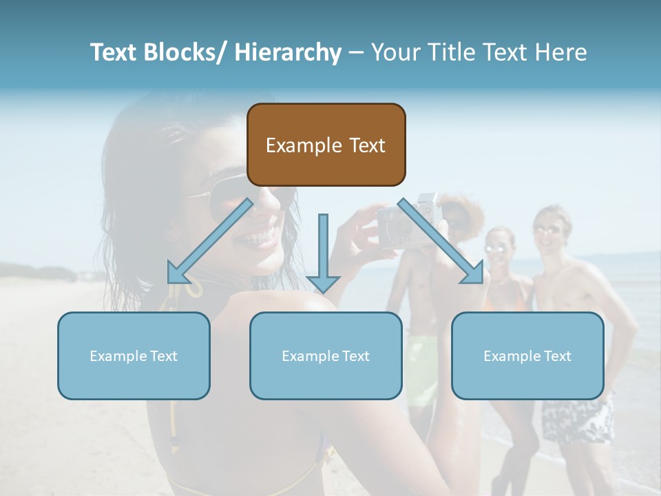 Group Beach Toothy Smile PowerPoint Template