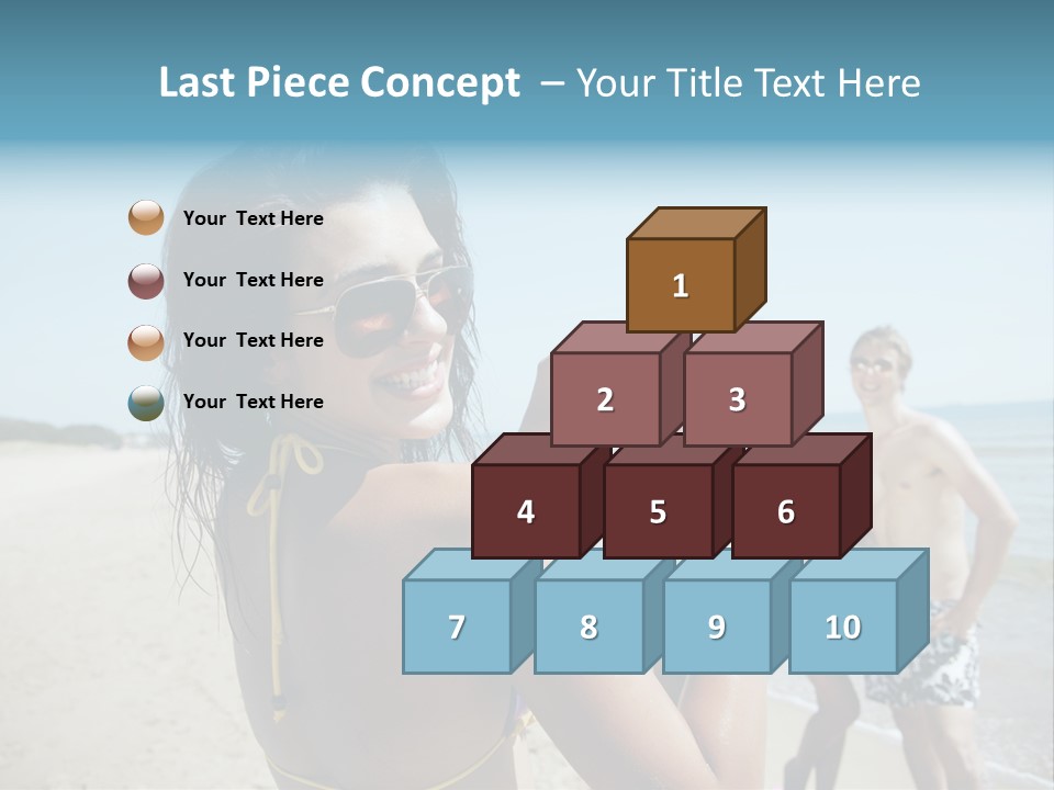 Group Beach Toothy Smile PowerPoint Template