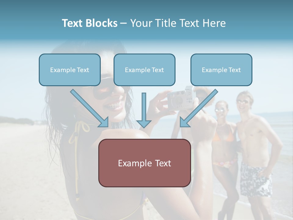 Group Beach Toothy Smile PowerPoint Template