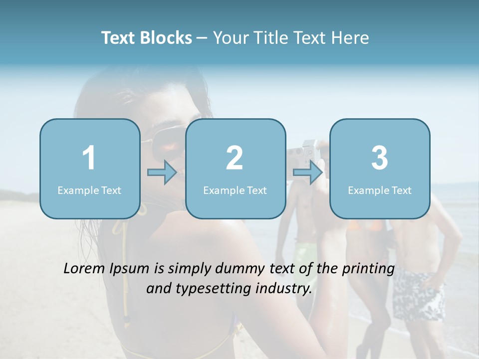 Group Beach Toothy Smile PowerPoint Template