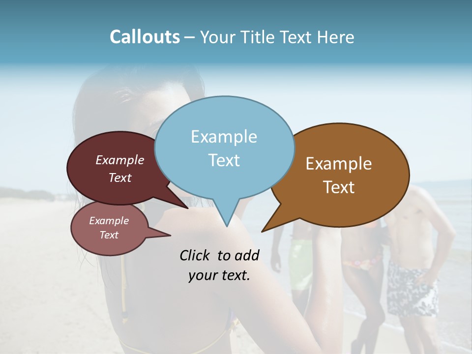 Group Beach Toothy Smile PowerPoint Template