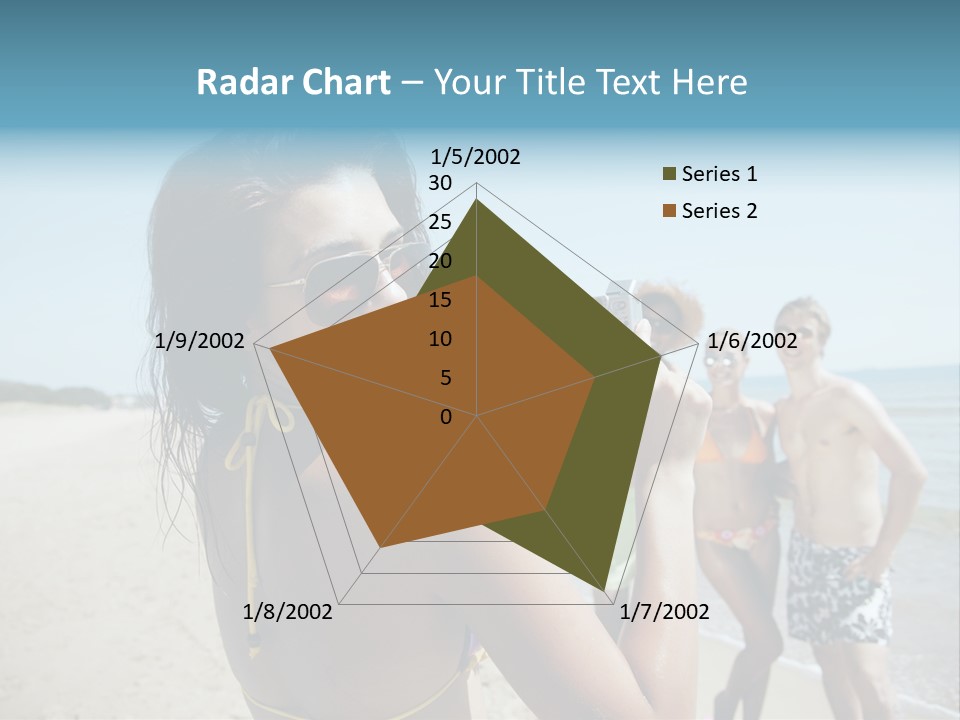 Group Beach Toothy Smile PowerPoint Template