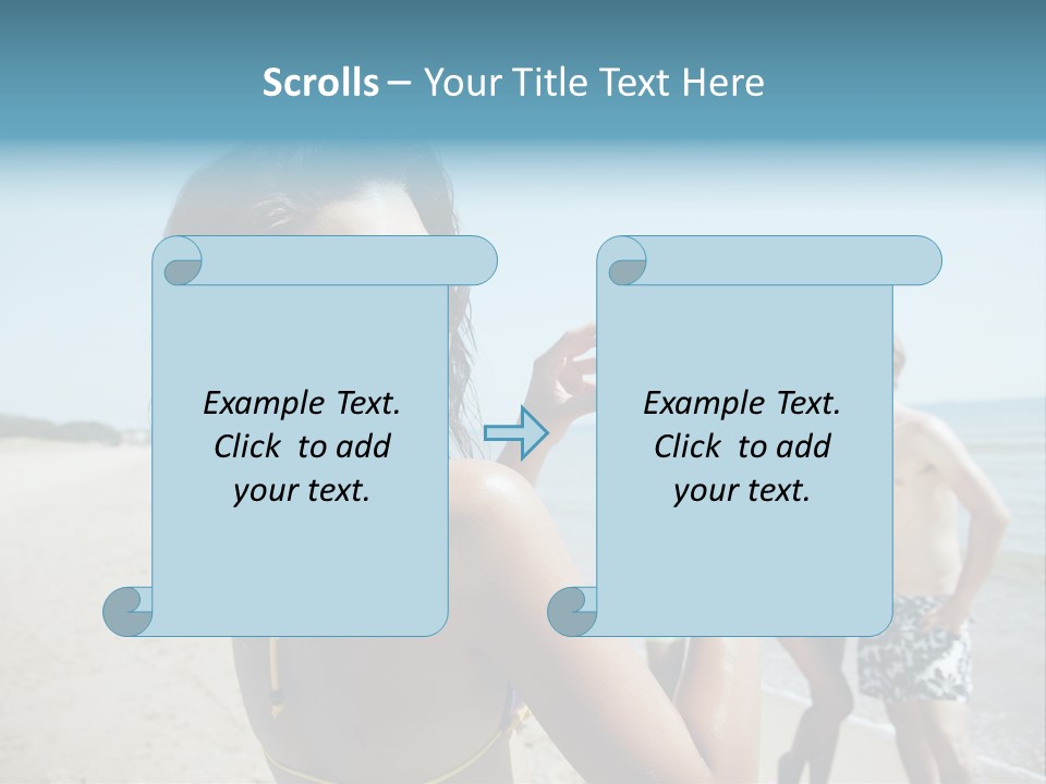 Group Beach Toothy Smile PowerPoint Template