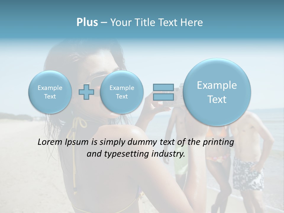 Group Beach Toothy Smile PowerPoint Template