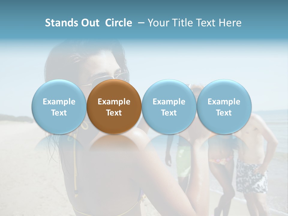 Group Beach Toothy Smile PowerPoint Template