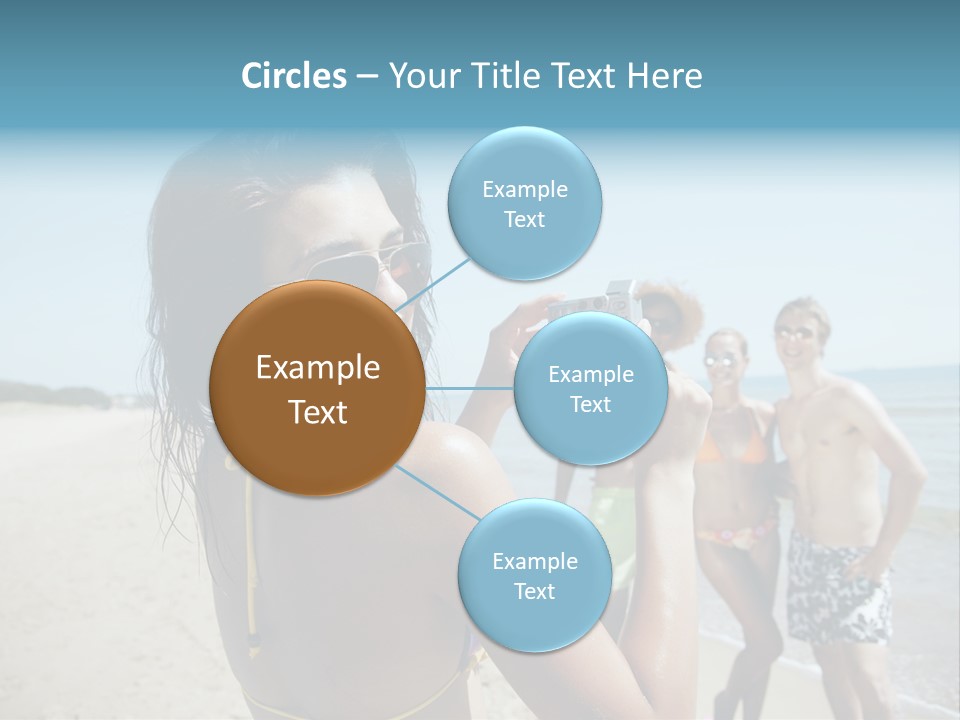 Group Beach Toothy Smile PowerPoint Template